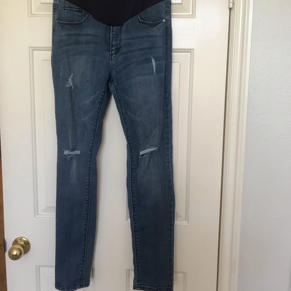 Pink blush maternity jean